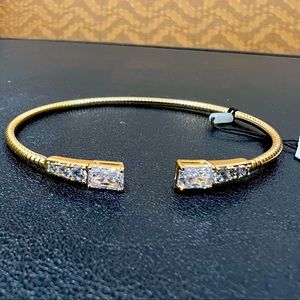 Nadri yellow gold toned hinge bangle cuff